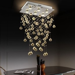 Moderne krystal lysekrone Flush Mount Loftslampe