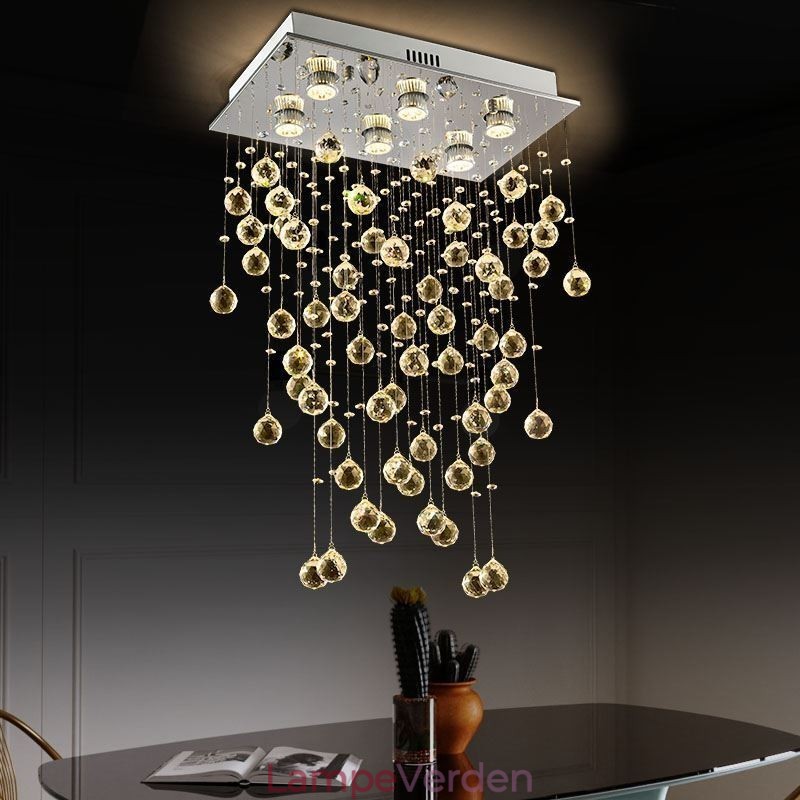 Moderne krystal lysekrone Flush Mount Loftslampe