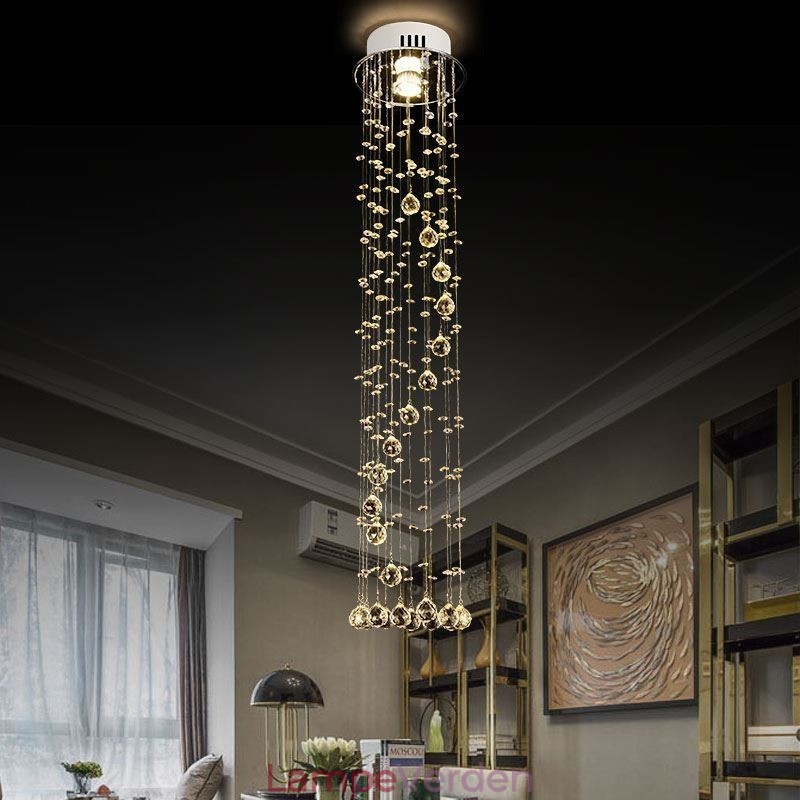 Luksus stor lysekrone Moderne krystal flush-mount loft lysarmaturer