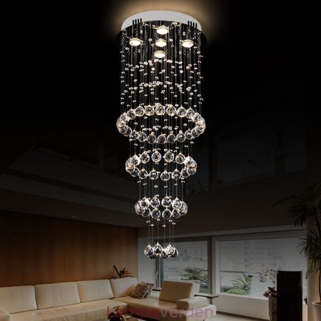 Krystallysekrone Moderne Elegant Loftslampe Duplex Trappe