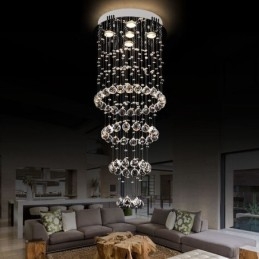 Krystallysekrone Moderne Elegant Loftslampe Duplex Trappe