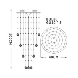 Krystallysekrone Moderne Elegant Loftslampe Duplex Trappe
