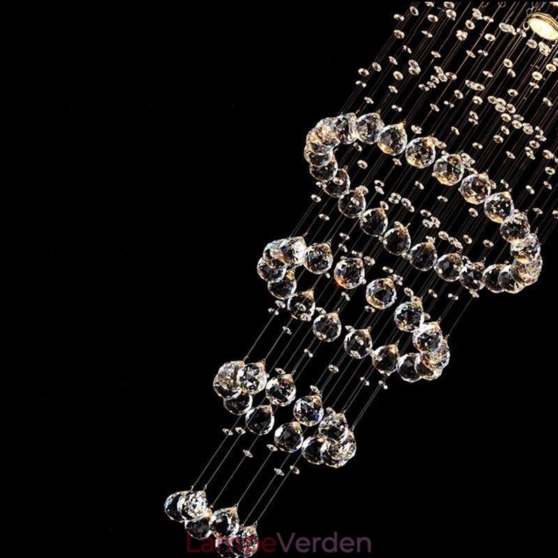 Krystallysekrone Moderne Elegant Loftslampe Duplex Trappe