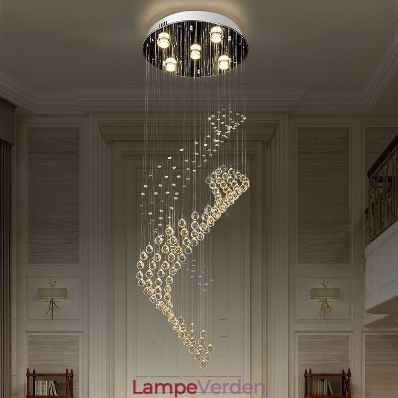 Elegant krystal lysekrone regndråbe loftslys foyer