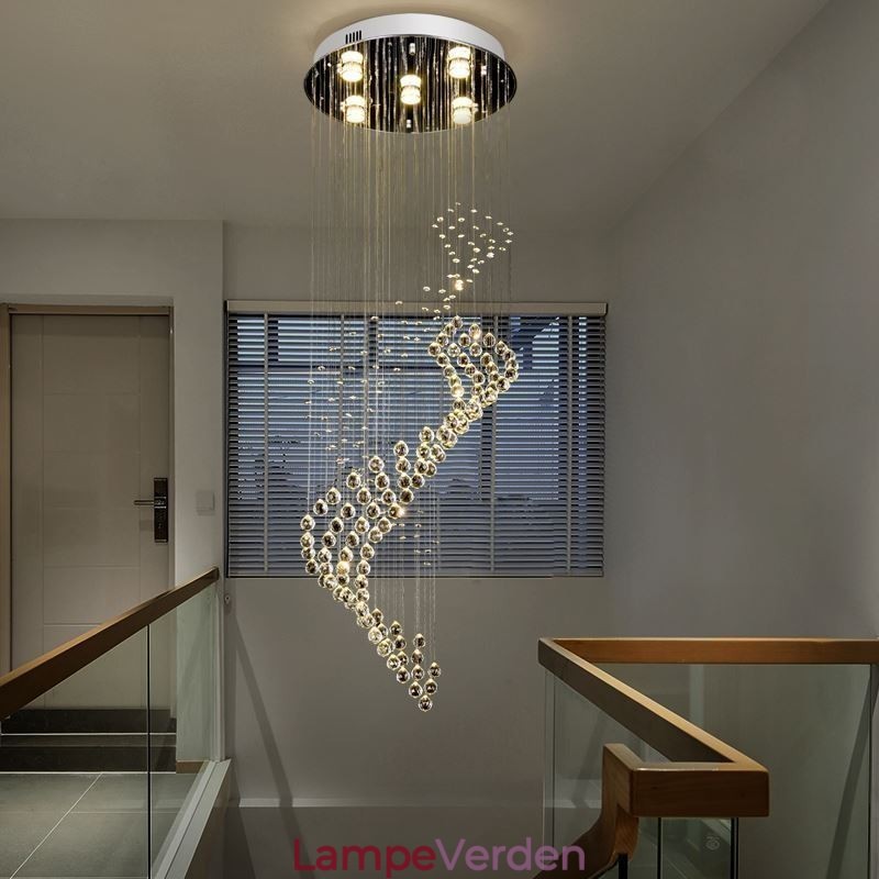 Elegant krystal lysekrone regndråbe loftslys foyer