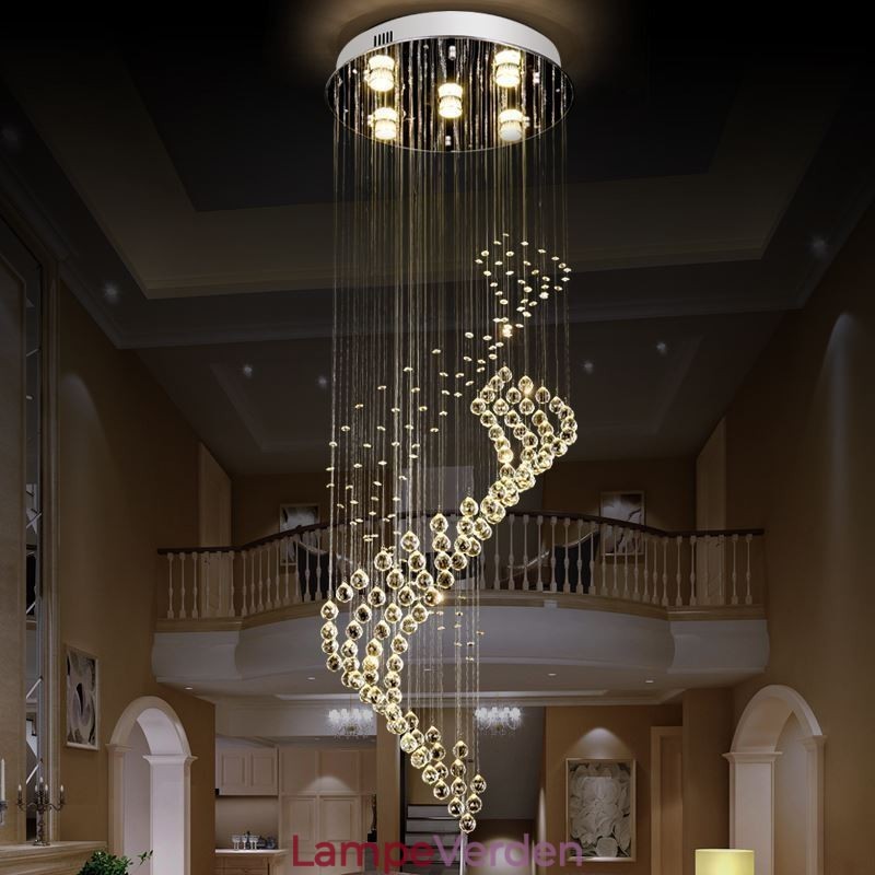 Elegant krystal lysekrone regndråbe loftslys foyer