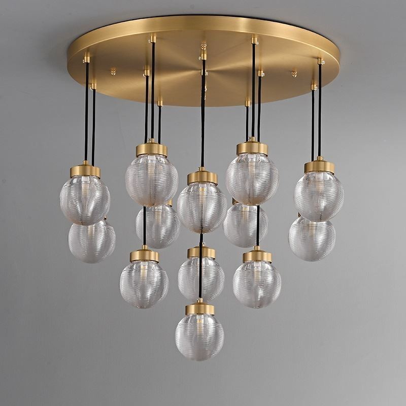 American Cluster Pendel Lampe Luksuriøs glaskugle loftslampe