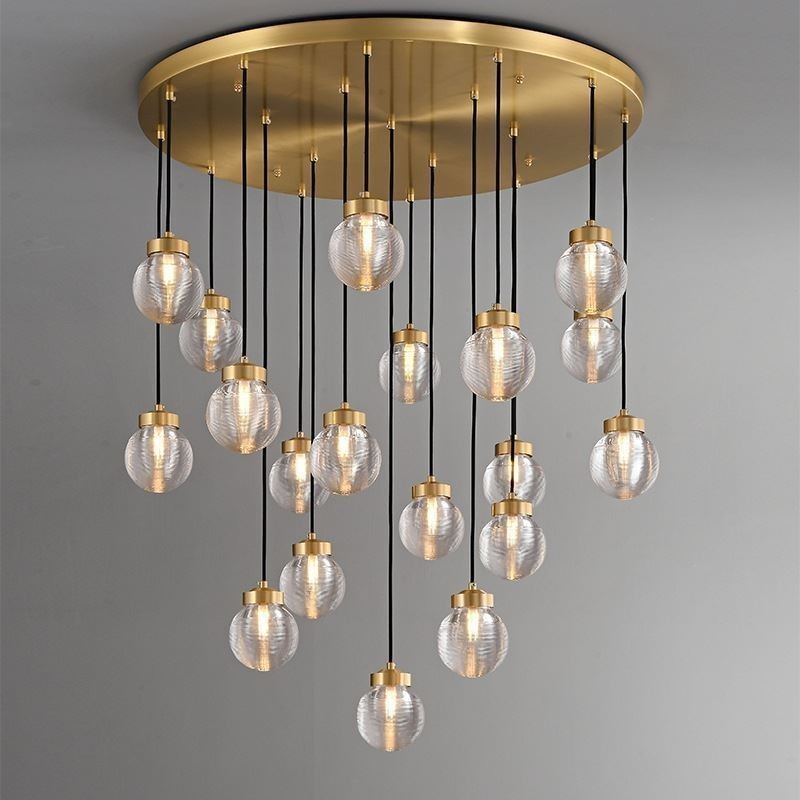 American Cluster Pendel Lampe Luksuriøs glaskugle loftslampe