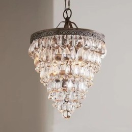 Amerikansk krystal loftslampe Country Retro Rund Pendel