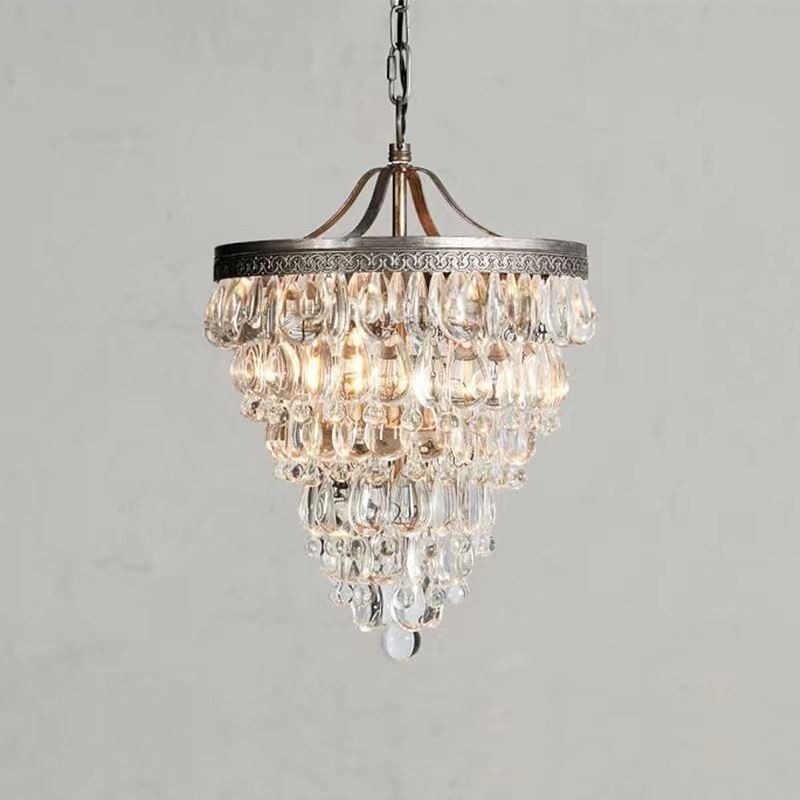 Amerikansk krystal loftslampe Country Retro Rund Pendel