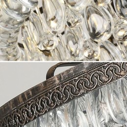 Amerikansk krystal loftslampe Country Retro Rund Pendel