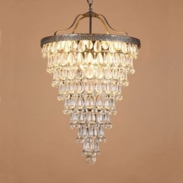 Amerikansk krystal loftslampe Country Retro Rund Pendel