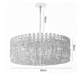 Amerikansk Loftslampe Luksus Krystal Pendel 60cm
