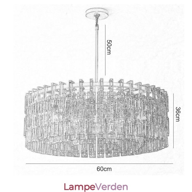 Amerikansk Loftslampe Luksus Krystal Pendel 60cm