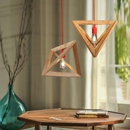 Nordic Wood Lysekrone Cafe Tøj Kreativ Retro Dekorativ Eg Lysekrone