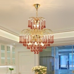 Krystal pendel Elegant duplex dekorativ loftslampe