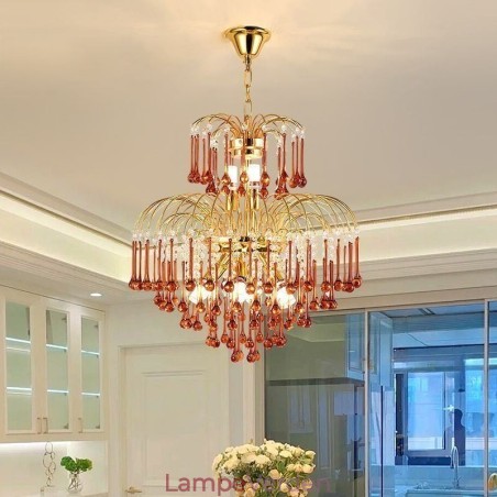 Krystal pendel Elegant duplex dekorativ loftslampe Krystal pendel Elegant duplex dekorativ loftslampe