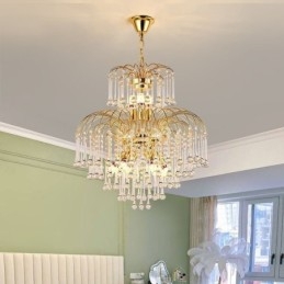 Krystal pendel Elegant duplex dekorativ loftslampe