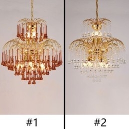 Krystal pendel Elegant duplex dekorativ loftslampe