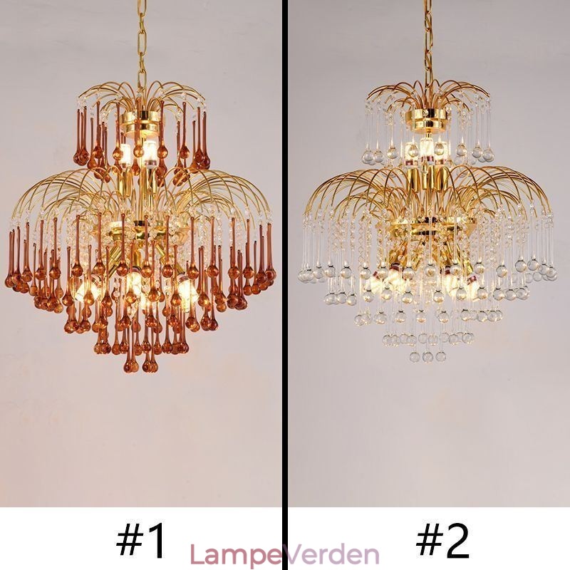 Krystal pendel Elegant duplex dekorativ loftslampe
