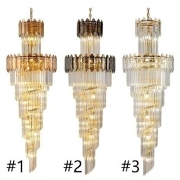 Tilspidset krystal pendel luksus duplex dekorativ loftslampe
