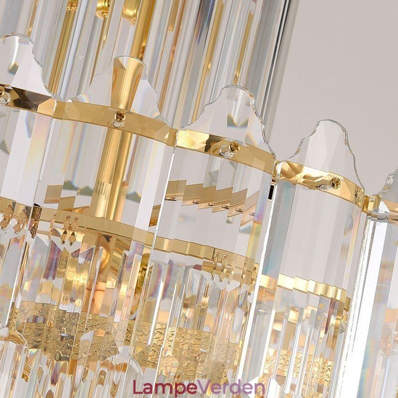 Tilspidset krystal pendel luksus duplex dekorativ loftslampe