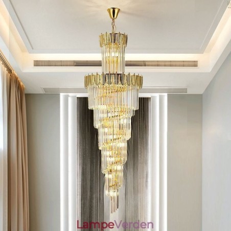 Tilspidset krystal pendel Duplex dekorativ loftslampe Tilspidset krystal pendel Duplex dekorativ loftslampe