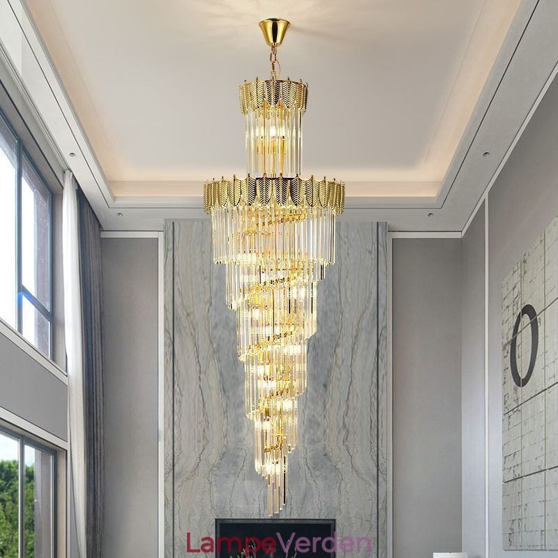 Tilspidset krystal pendel Duplex dekorativ loftslampe