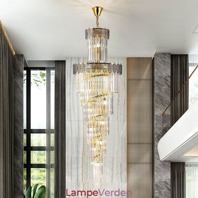 Tilspidset krystal pendel Duplex dekorativ loftslampe