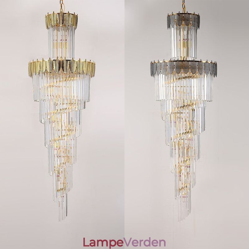 Tilspidset krystal pendel Duplex dekorativ loftslampe
