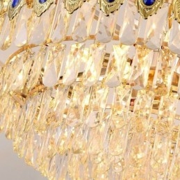 Golden Feather Crystal Pendel Light Duplex dekorativt loftslys