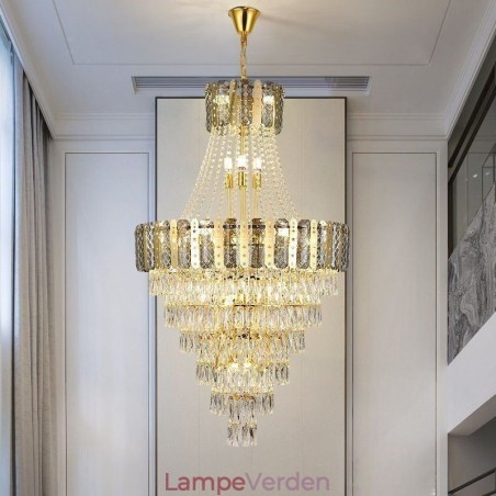 Tilspidset krystal pendel Udsøgt duplex dekorativ loftslampe Tilspidset krystal pendel Udsøgt duplex dekorativ loftslampe