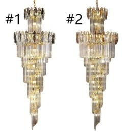 Krystal Pendel Duplex Tilspidset Dekorativ Loftslampe 70cm