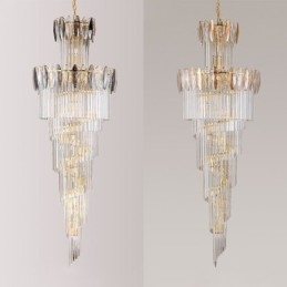 Krystal Pendel Duplex Tilspidset Dekorativ Loftslampe 70cm
