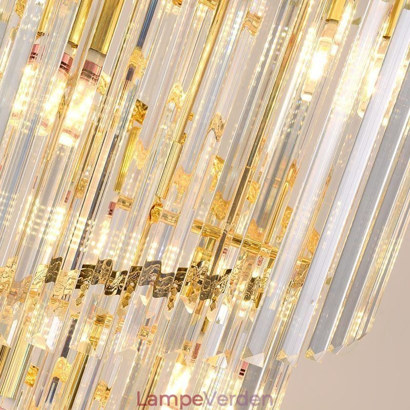 Krystal Pendel Duplex Tilspidset Dekorativ Loftslampe 70cm