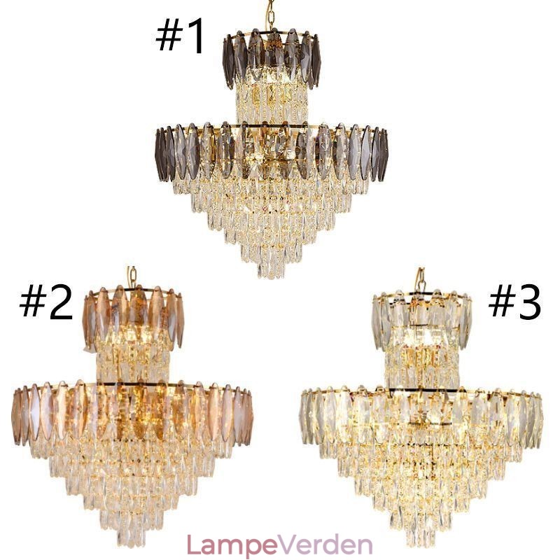 Tilspidset krystal pendel Duplex dekorativ loftslampe 80cm