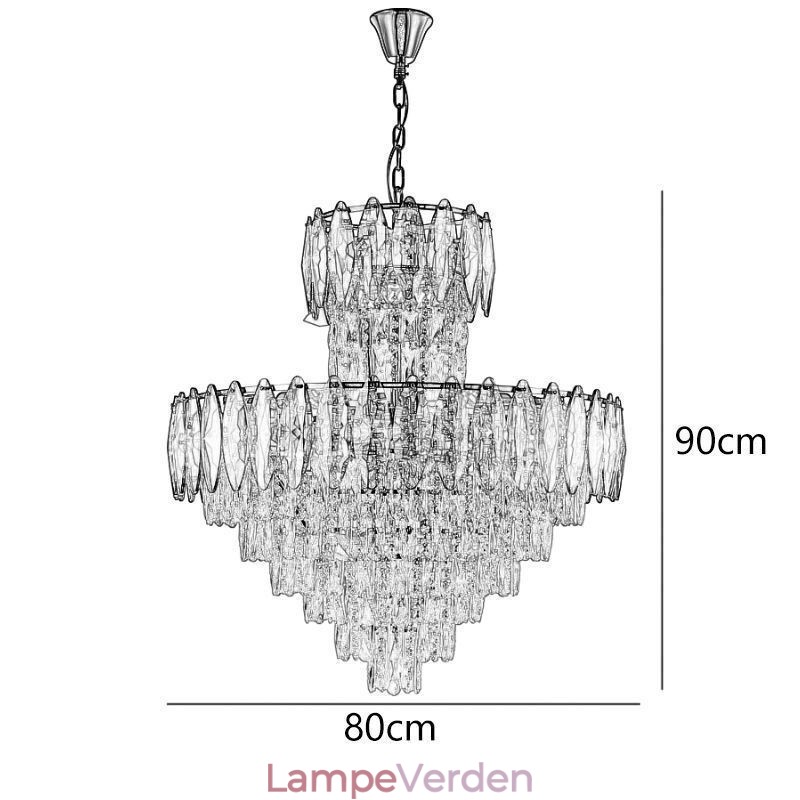 Tilspidset krystal pendel Duplex dekorativ loftslampe 80cm