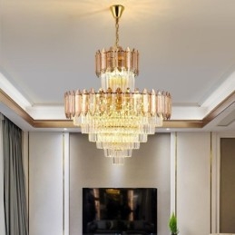 Tilspidset krystal pendel Duplex dekorativ loftslampe