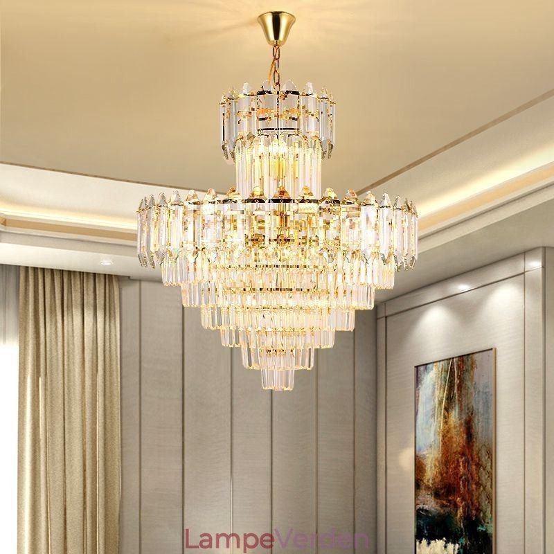 Tilspidset krystal pendel Duplex dekorativ loftslampe