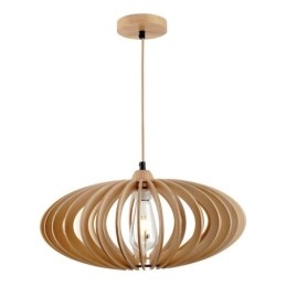 Log Basswood Loftslampe 17cm Oval trælampeskærm