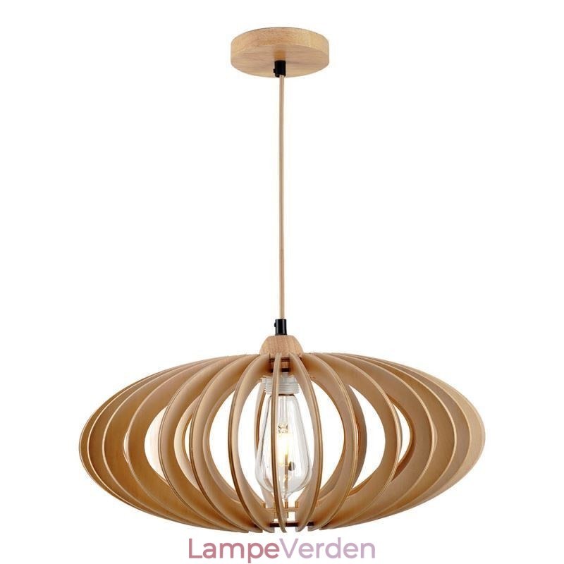 Log Basswood Loftslampe 17cm Oval trælampeskærm