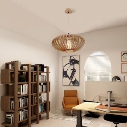 Log Basswood Loftslampe 17cm Oval trælampeskærm