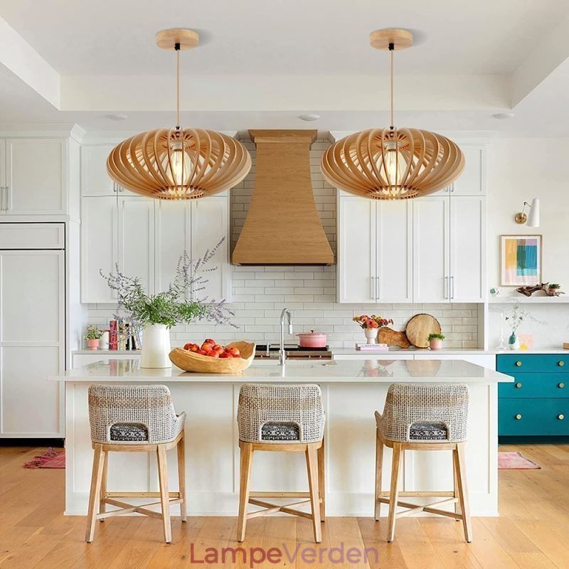 Log Basswood Loftslampe 17cm Oval trælampeskærm