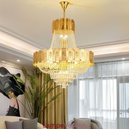 Guld krystal pendel Elegant Decrative Loftslampe Guld krystal pendel Elegant Decrative Loftslampe