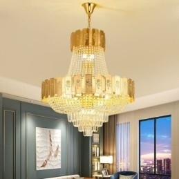 Guld krystal pendel Elegant Decrative Loftslampe