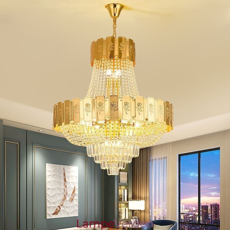 Guld krystal pendel Elegant Decrative Loftslampe
