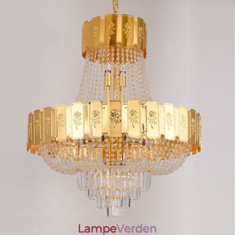 Guld krystal pendel Elegant Decrative Loftslampe