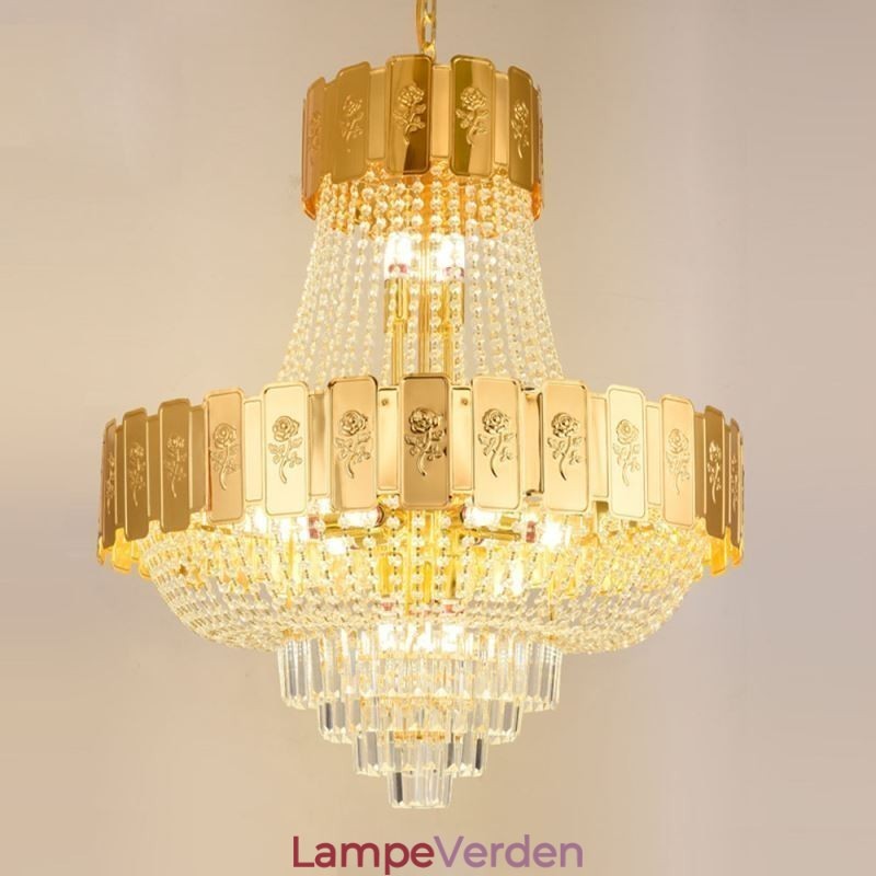 Guld krystal pendel Elegant Decrative Loftslampe