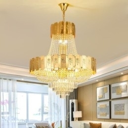Guld krystal pendel Elegant Decrative Loftslampe