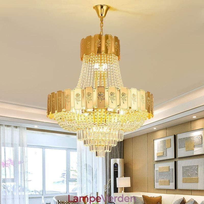 Guld krystal pendel Elegant Decrative Loftslampe
